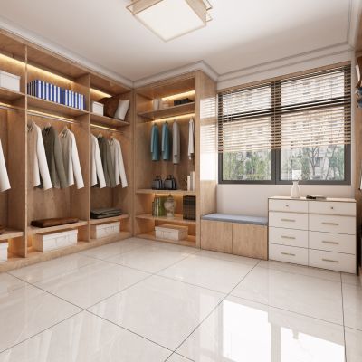 新中式衣帽间，衣帽间，