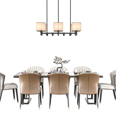 新中式餐桌椅组合