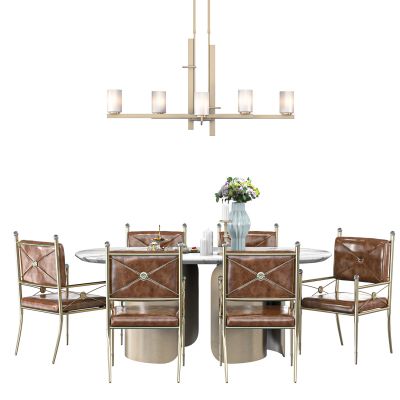 美式餐桌椅组合