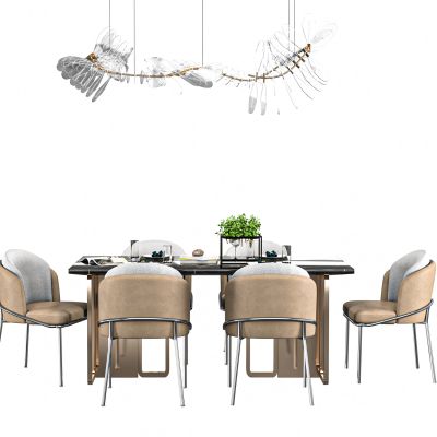 现代大理石条形餐桌椅