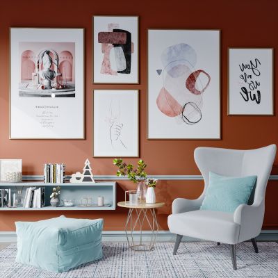 北欧现代简约轻奢风格单人沙发组合