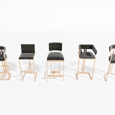 现代简约轻奢吧椅组合