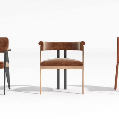 现代简约轻奢单椅餐椅组合