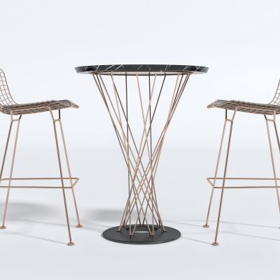 现代简约轻奢吧椅组合