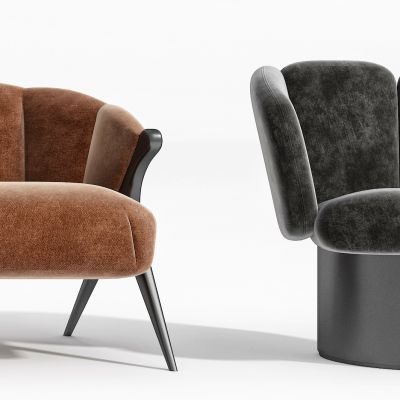 现代简约轻奢单人沙发组合