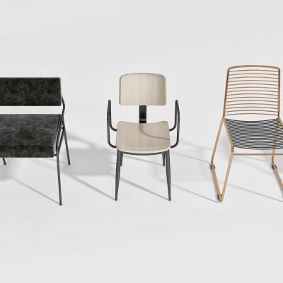 现代简约轻奢单椅餐椅组合