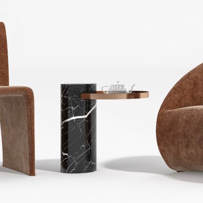 现代简约轻奢单椅餐椅组合