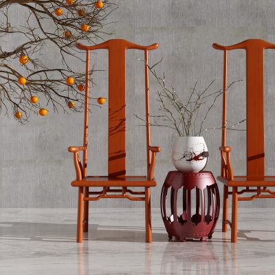 新中式休闲椅 柿子树枝