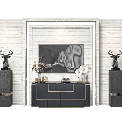 现代电视背景墙