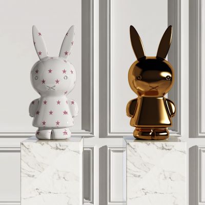 现代兔子雕塑摆件