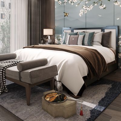 新中式卧室，卧室，