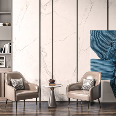 现代皮质休闲椅边几组合