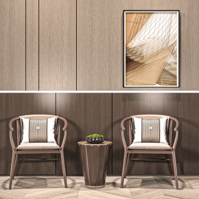 新中式单椅边几组合