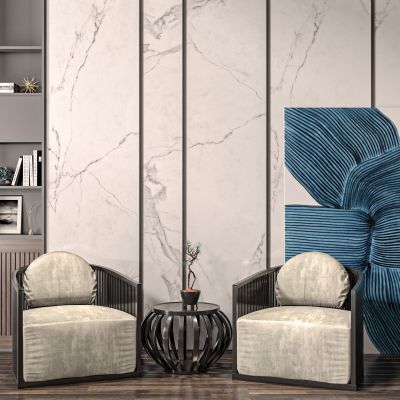 现代休闲椅单椅边几组合