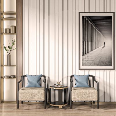 新中式单椅边几组合