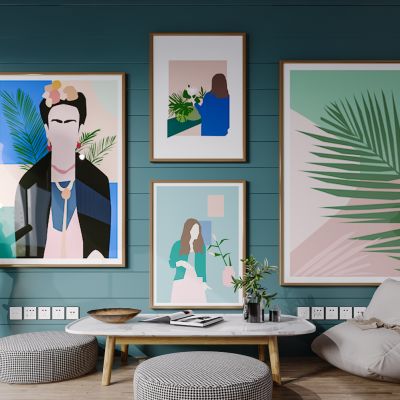 北欧现代简约轻奢风格沙发茶几组合