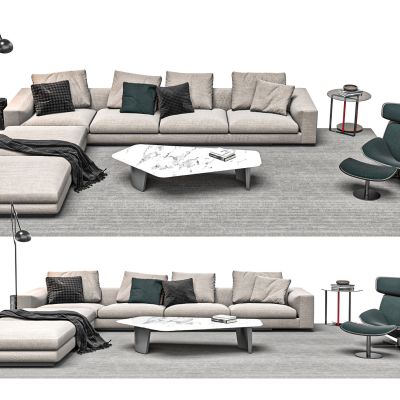 现代客厅沙发茶几组合