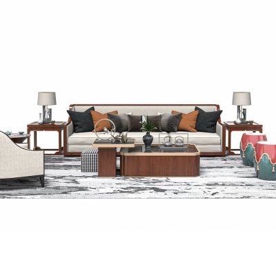 简欧客厅沙发茶几组合