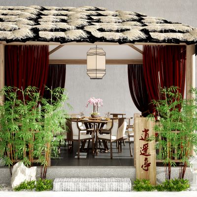 新中式亭子  餐桌椅