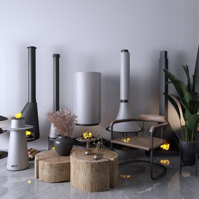 工业风壁炉 火炉