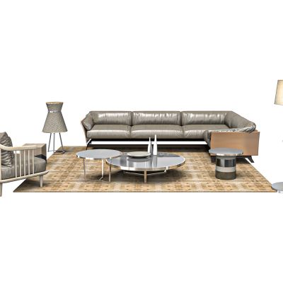 现代客厅沙发茶几组合