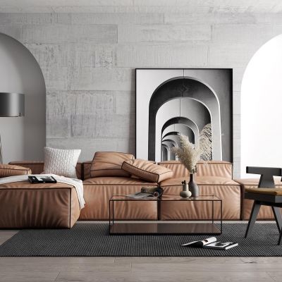 现代沙发茶几组合