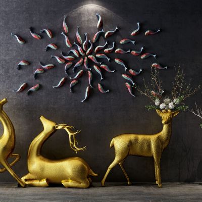 鹿，雕塑，饰品，摆件,软装