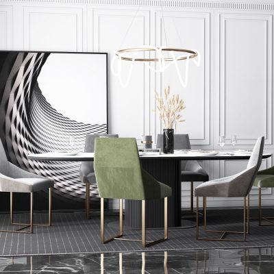 现代轻奢餐桌椅组合