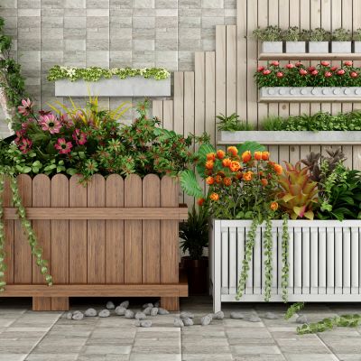 现代户外花箱花架盆栽