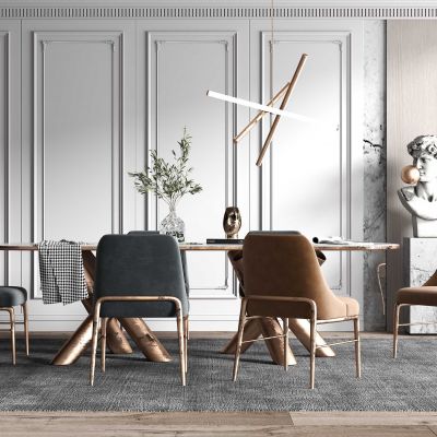 现代轻奢餐桌椅组合