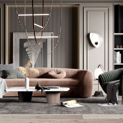 现代沙发茶几组合