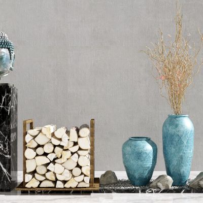 新中式花瓶干枝雕塑摆件