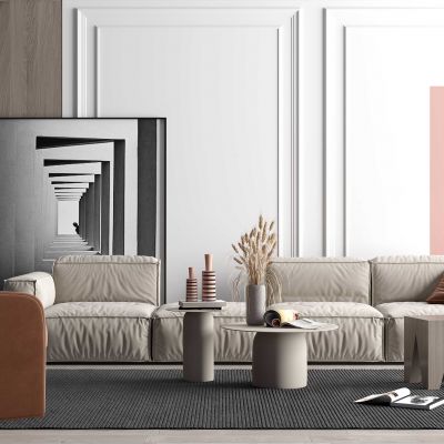 现代北欧沙发茶几组合