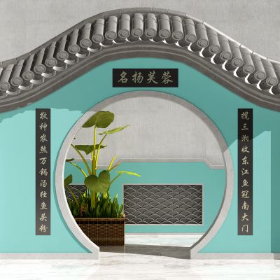 新中式屋檐    造型墙