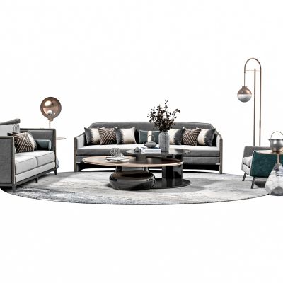 现代客厅沙发茶几组合