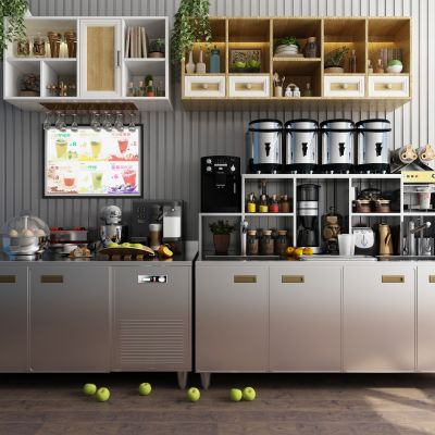 现代奶茶咖啡店操作工作台