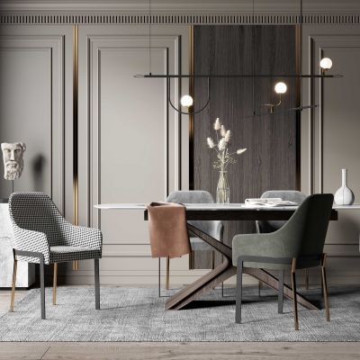 现代餐桌椅组合