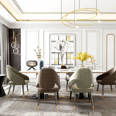 现代餐厅，餐桌椅