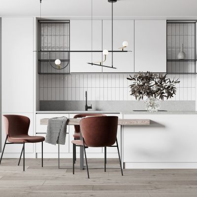 现代开放式厨房餐厅