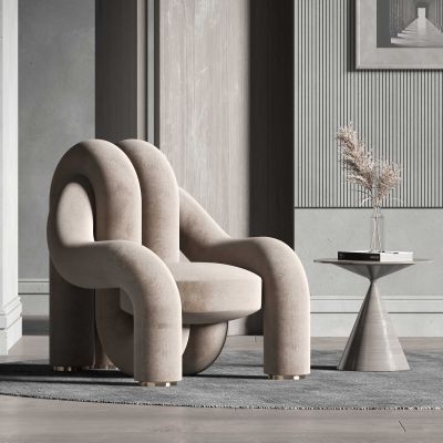 现代单椅边几组合