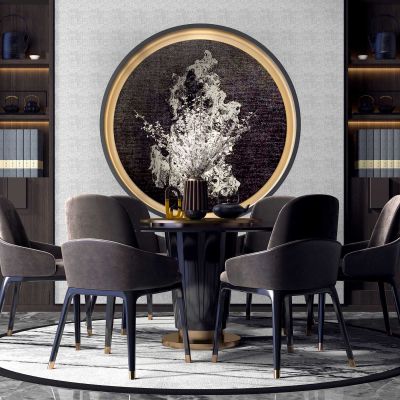 新中式餐桌椅组合