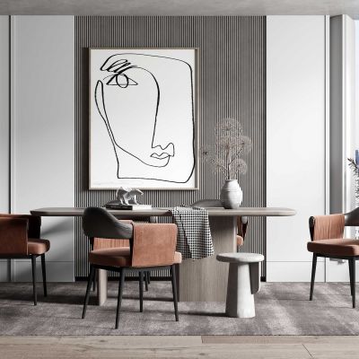 现代餐桌椅组合