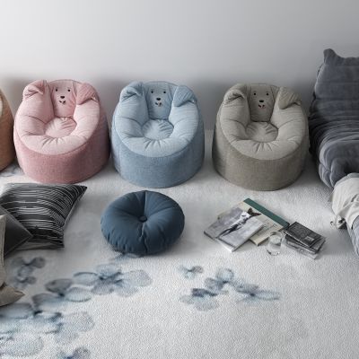 北欧懒人沙发 抱枕 地毯