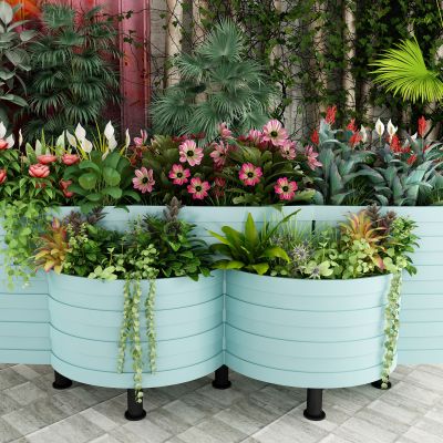 现代户外花箱花架盆栽