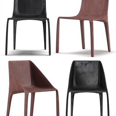 现代皮革单椅组合