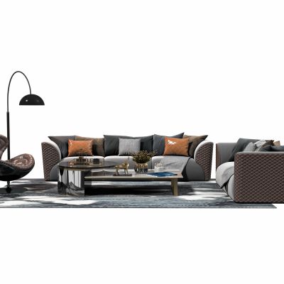 现代客厅沙发茶几组合，客厅沙发茶几组合，多人沙发，单椅，双人沙发，茶几，落地灯，吊灯，台灯，地毯