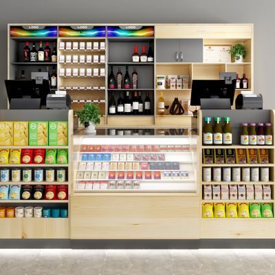 现代超市收银展示货架