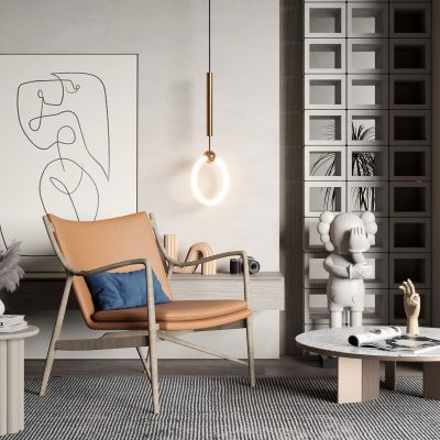 现代单椅茶几组合