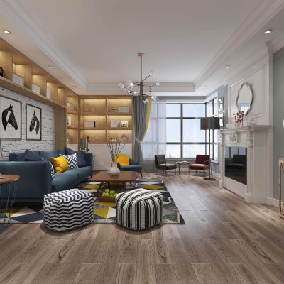 北欧风格家装全套 客餐厅 玄关 卧室 厨房 榻榻米卧室 书房 卫生间3D模型