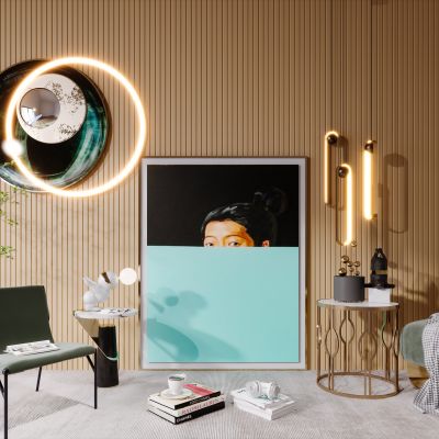 现代简约北欧轻奢风格沙发茶几组合